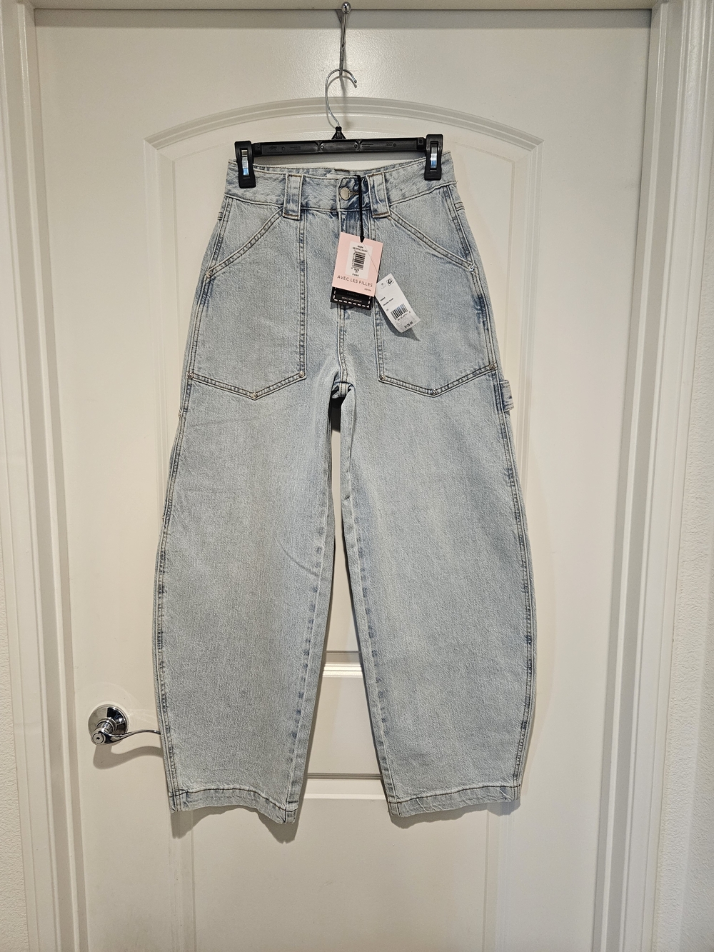 Avec Les Filles Morpho Wash  Light Blue Barrel Carpenter Jeans
